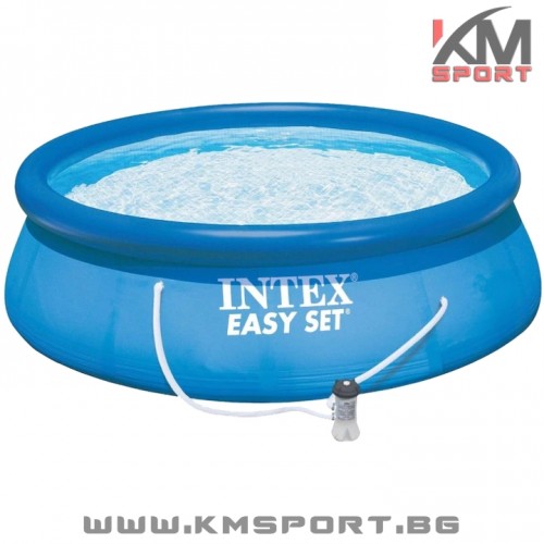 Басейн с надуваем ринг 244 /61см INTEX с филтърна помпа! 